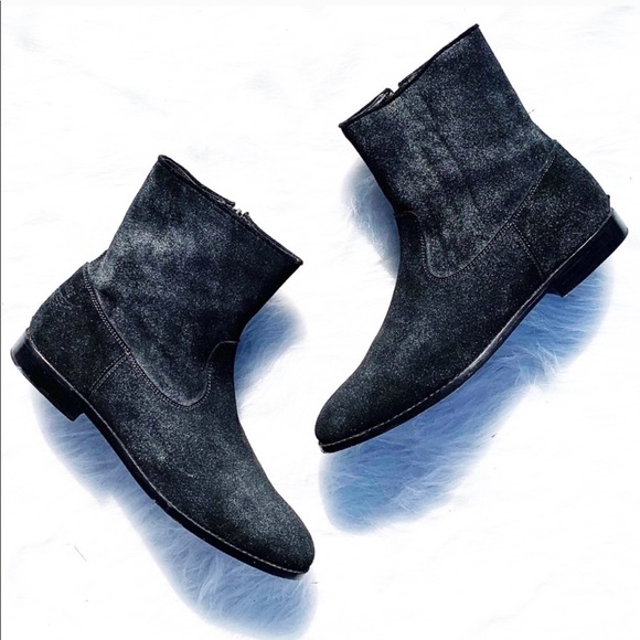Zadig & Voltaire Other - ZADIG & VOLTAIRE Metallic Suede Ankle Boots